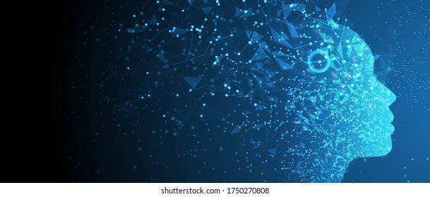 Conceptual technology illustration of artificial intelligence. Abstract futuristic background