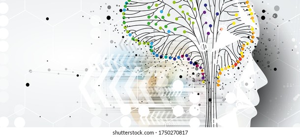 Conceptual technology illustration of artificial intelligence. Abstract futuristic background