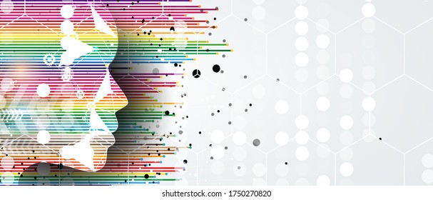 Conceptual technology illustration of artificial intelligence. Abstract futuristic background