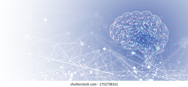 Conceptual technology illustration of artificial intelligence. Abstract futuristic background
