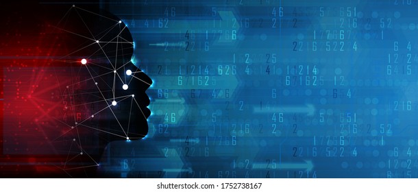 Conceptual technology illustration of artificial intelligence. Abstract futuristic background