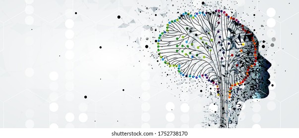 Conceptual technology illustration of artificial intelligence. Abstract futuristic background