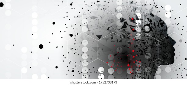 Conceptual technology illustration of artificial intelligence. Abstract futuristic background