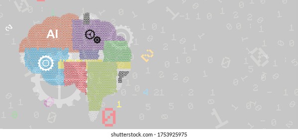 Conceptual technology illustration of artificial intelligence. Abstract futuristic background