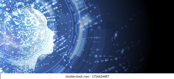 Conceptual technology illustration of artificial intelligence. Abstract futuristic background