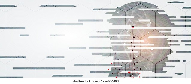 Conceptual technology illustration of artificial intelligence. Abstract futuristic background