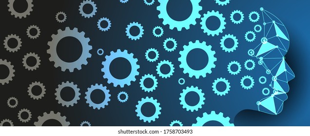 Conceptual technology illustration of artificial intelligence. Abstract futuristic background
