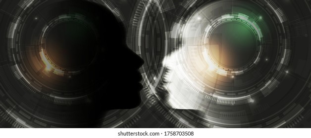 Ilustración conceptual de la inteligencia artificial. Resumen de fondo futurista