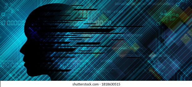 Conceptual technology illustration of artificial intelligence. Abstract futuristic background