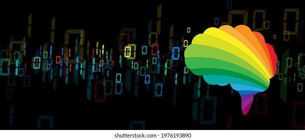Conceptual technology illustration of artificial intelligence. Abstract futuristic background