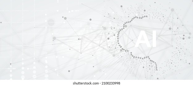 Conceptual technology illustration of artificial intelligence. Abstract futuristic background
