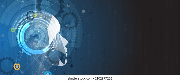 Conceptual technology illustration of artificial intelligence. Abstract futuristic background