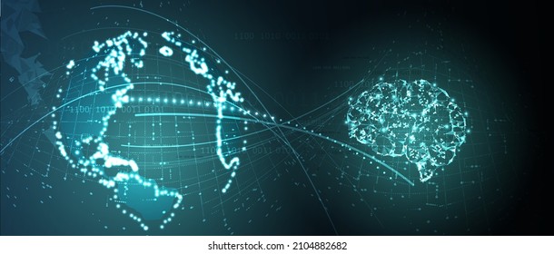 Conceptual technology illustration of artificial intelligence. Abstract futuristic background