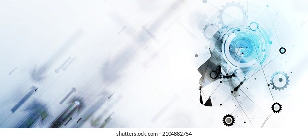 Conceptual technology illustration of artificial intelligence. Abstract futuristic background