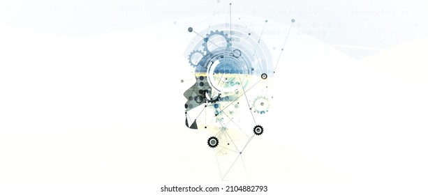 Conceptual technology illustration of artificial intelligence. Abstract futuristic background