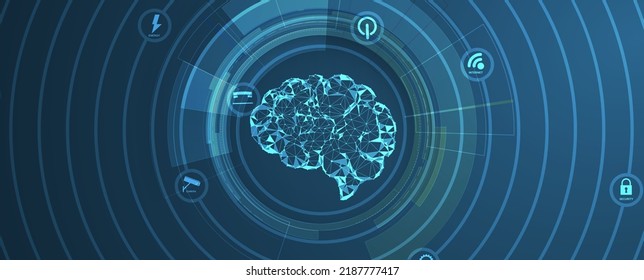 Conceptual technology illustration of artificial intelligence. Abstract futuristic background