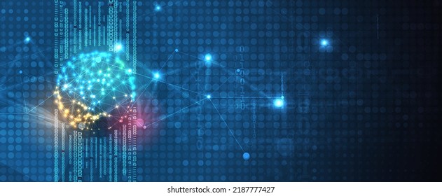 Conceptual technology illustration of artificial intelligence. Abstract futuristic background