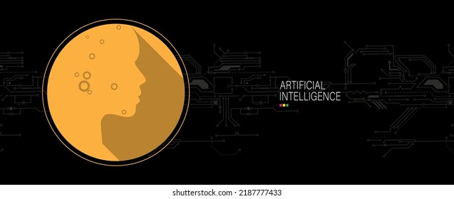 Conceptual technology illustration of artificial intelligence. Abstract futuristic background
