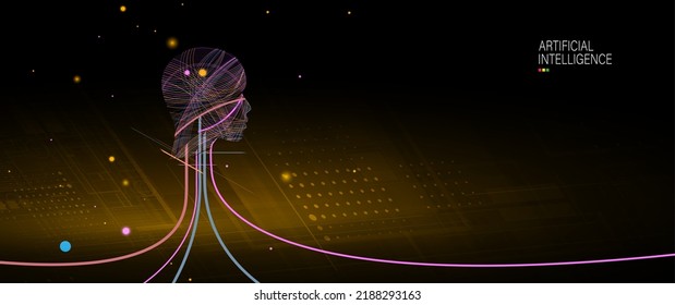 Conceptual technology illustration of artificial intelligence. Abstract futuristic background