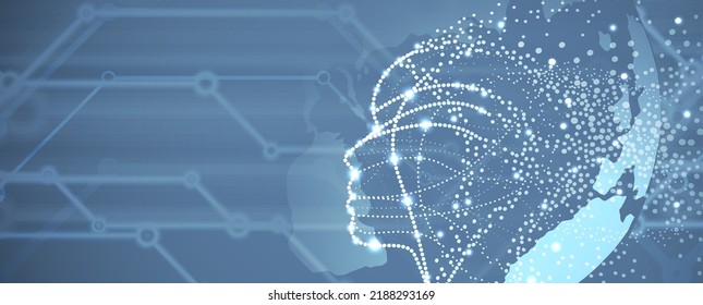 Conceptual technology illustration of artificial intelligence. Abstract futuristic background