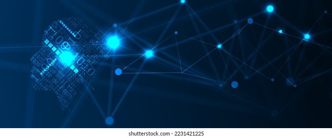 Conceptual technology illustration of artificial intelligence. Abstract futuristic background