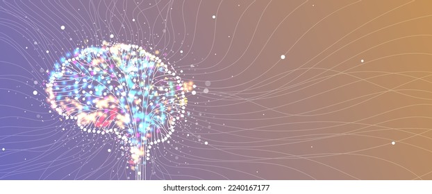 Conceptual technology illustration of artificial intelligence. Abstract futuristic background