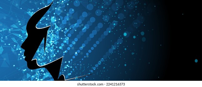 Conceptual technology illustration of artificial intelligence. Abstract futuristic background