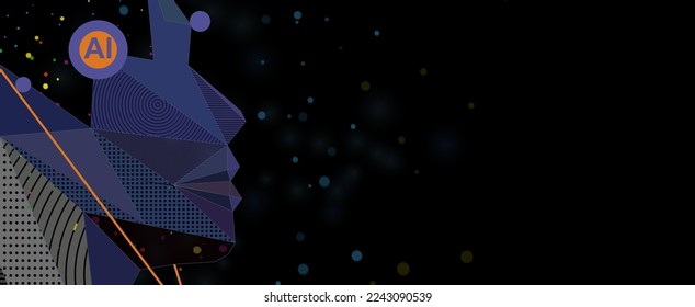 Conceptual technology illustration of artificial intelligence. Abstract futuristic background