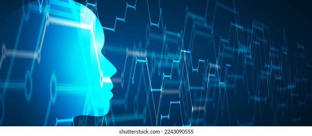 Conceptual technology illustration of artificial intelligence. Abstract futuristic background