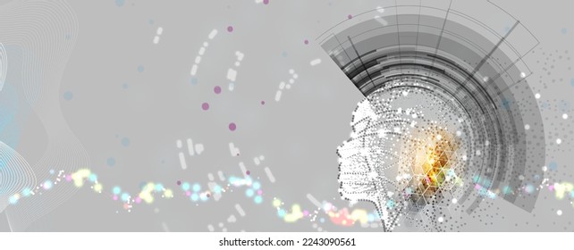 Conceptual technology illustration of artificial intelligence. Abstract futuristic background
