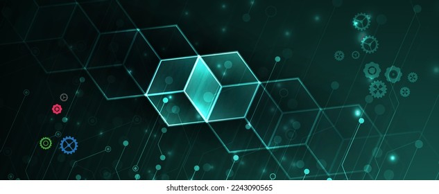 Conceptual technology illustration of artificial intelligence. Abstract futuristic background