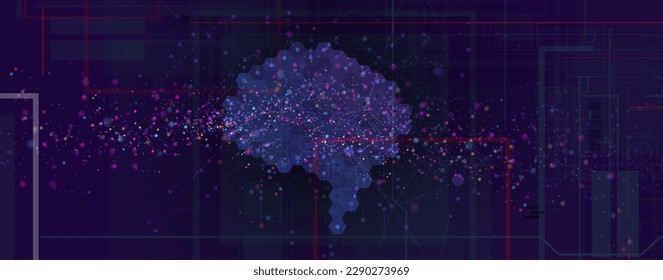 Conceptual technology illustration of artificial intelligence. Abstract futuristic background