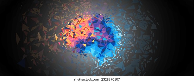 Conceptual technology illustration of artificial intelligence. Human brain digital illustration