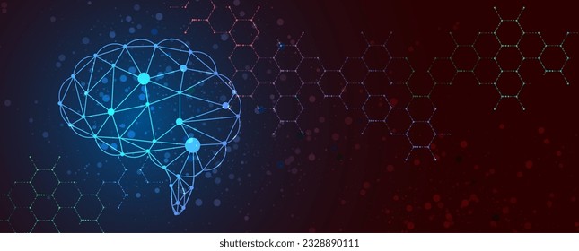 Conceptual technology illustration of artificial intelligence. Human brain digital illustration