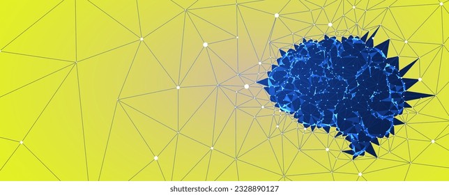 Konzeptuelle Technologie-Illustration künstlicher Intelligenz. Digitale Abbildung des menschlichen Gehirns