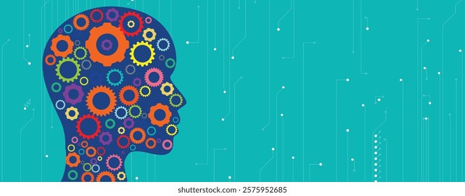 Conceptual technology illustration of artificial intelligence. Abstract futuristic background