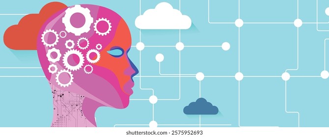 Conceptual technology illustration of artificial intelligence. Abstract futuristic background