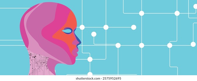 Conceptual technology illustration of artificial intelligence. Abstract futuristic background