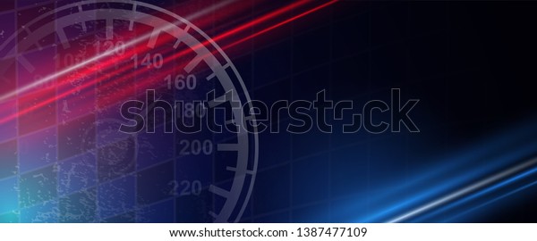 Conceptual technology
illustration of racing speed. Abstract futuristic sport background
with shiny lights.