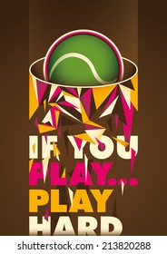 Cartel conceptual del tenis. Ilustración vectorial.