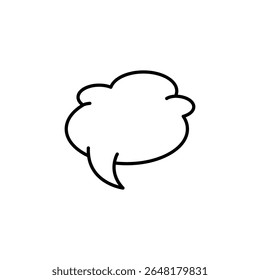Conceptual Thought Bubble Line Art Illustration On Transparent Backdrop