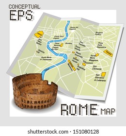 Conceptual tourist map of Rome