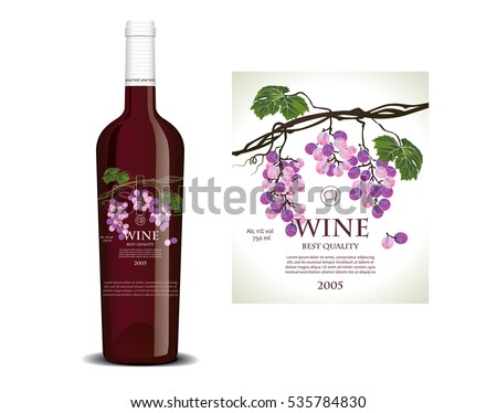 Conceptual transparent label for red wine