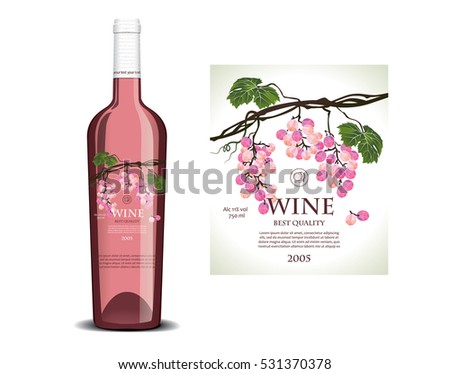 Conceptual transparent label for rose wine
