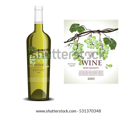 Conceptual transparent label for white wine