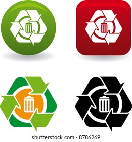 conceptual trash recycling symbol