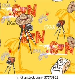 Conceptual travel seamless pattern