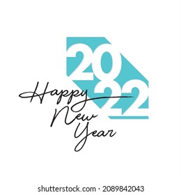 Conceptual Typography of Happy New Year, 2022 Banner Design  - Editable Illustration.