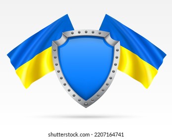 Conceptual Ukraine Design. Ukrainian Patriotic Shield Strength Icon. EPS10 Vector