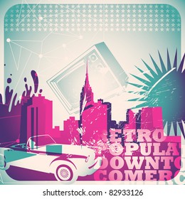 Conceptual urban illustration. Vector illustration.